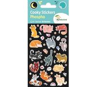 Maildor CY169Cpack - GOMMETTES 3D Cooky - LOT DE 10 planches 12x8 cm - PHOSPHORESCENTES - 360 stickers - CHATS