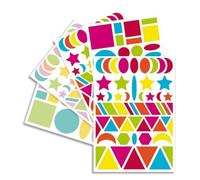 MAILDOR Sachet de 20 planches 14,8x21cm, 940 gommettes Baby géométriques couleur vif/pastel assorties