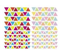 MAILDOR Sachet de 4 planches 10,5x16cm, 380 gommettes Initial triangle couleurs vif/pastel assorties