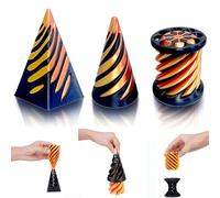 Mailfull 3 PCS Impossible Cone 3D Imprimé Spiral Cone Fidget Toy Sculpture de Passthrough Pyramide Jouet Anti-Stress pour Enfants et Adultes