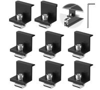 Mailfull 8 Pièces Fixation Panneau Solaire 30 mm Support Panneau Solaire avec Ecrous et Boulon pour Rail de Montage Photovoltaique pour Toiture Mural (Noir)