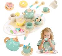 Mailfull Service a The en Bois Enfant Dinette Enfant Tea Party Jeux de Rôle Dinettes Jouet Cuisine Cadeau Créatif Anniversaire Pâques Halloween Noël Garçon Fille 2 3 4+ Ans