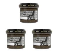MAILLE - Apéritif - Concassé d'Olives Noires et Vertes - recette gourmande - pot en verre entièrement recyclable - 95g (Lot de 3)