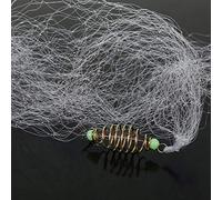 Maille de Fonte de pêche en Nylon 4 pièces, Filet de pêche à Ressort en cuivre avec des Accessoires de Perles Lumineuses pour la pêche de Nuit(8#)
