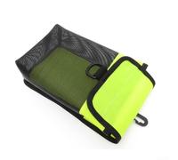 Maille Plongée 20x13cm avec Mousqueton pour SMB Maille Plongée | Mousqueton pour robuste, anneau D intégré, drainage pour rapide, idéal pour smb, bobine et détendeur(yellow)