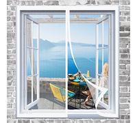 Maille Rideau Moustiquaire Fermeture 50 x 70 cm Moustiquaire Avec Aimants Sans Outil Installation Facile Porte Anti Insecte Pour Les Types De Fenêtres, Blanc