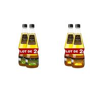 Maille Sauce Vinaigrette Basilic, Saveurs "faits maison" 1l - Lot de 2 & Sauce Vinaigrette Agrumes, Vinaigre de Vin Blanc, Jus de Citron, Mandarine et Zeste de Citron 1L - Lot de 2