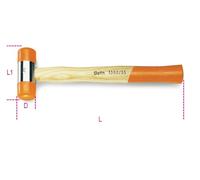 Beta Tools – Maillet 1390 45 – Embouts nylon, manche en bois