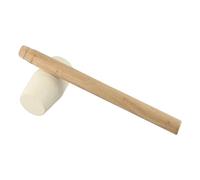 maillet caoutchouc 1 marteau en caoutchouc blanc avec manche en bois for installation de carrelage, installation au sol, décoration de la maison, outil de massage du dos