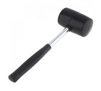 maillet caoutchouc Marteau en caoutchouc noir non élastique 400 g en caoutchouc et acier, marteau à carrelage avec tête ronde et manche antidérapant, outil à main de bricolage