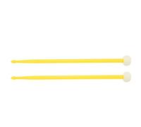 Maillet de Batterie 2 Pièces, Tête en Feutre Ovale, Manche en Nylon Double Face - Solide et Antidérapant, Compatible Pour Divers Tambours (Jaune)