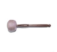 Maillet de bol chantant tibétain en bois avec tête en coton et poignée lisse Marron Taille L