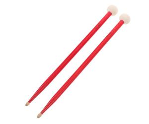Maillet de Tambour à Double Tête en Feutre, Manche Érable Rouge | Percussions et Cymbales, Usage Pratique ou Parade, Tête Douce, Protège les Surfaces