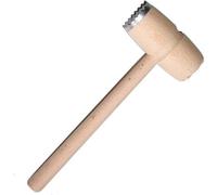Maillet en bois pour la viande avec 1 embout en métal 29cm | Marteau de cuisine pour attendrir la viande | Maillet en bois avec embout en métal