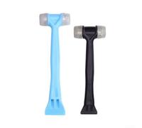 Maillet en caoutchouc 2 en 1 avec poignée antidérapante ergonomique pour pose de carrelage, porte, fenêtre, bleu ou noir (noir)