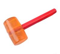 Maillet en caoutchouc avec poignée en bois, couleur rouge, pour pose de carrelage et travaux d'amélioration de la maison, tête absorbant les chocs, poignée robuste, outil à main de 28,5 cm de long