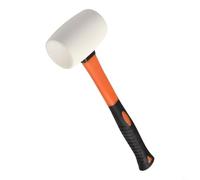 Maillet en caoutchouc avec poignée en fibre de verre pour pose de sol et travail du bois, tête en caoutchouc souple avec poignée antidérapante, 31,5 cm, noir (blanc)