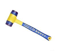 Maillet en caoutchouc avec tête solide remplaçable et poignée en plastique antidérapante, marteau en acier résistant aux chocs pour installation de porte, fenêtre et carrelage, bleu (30 mm)