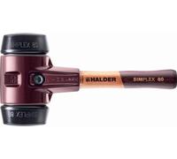 Maillet HALDER SIMPLEX Caoutchouc chargé avec boîtier en fonte malléable et manche en bois - D=80 mm - Manche extra-court - 3002.082