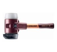 Maillet HALDER SIMPLEX Caoutchouc chargé, avec pied intégré / superplastique, avec boîtier en fonte malléable et manche en bois de haute qualité - D=80 mm - Manche extra-court - 3027.282 G