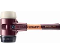 Maillet SIMPLEX, Caoutchouc chargé/nylon ; avec boîtier en fonte malléable et manche en bois extra court de qualité | D=80 mm/Modèle de manche=extra court | 3028.082