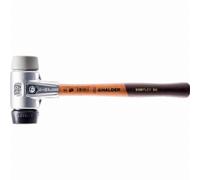 Maillet HALDER SIMPLEX Caoutchouc chargé / TPE moyen avec boîtier en aluminium et manche en bois - D=50 mm - 3123.050