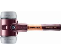 Maillet HALDER SIMPLEX TPE moyen avec boîtier en fonte malléable et manche en bois - D=80 mm - Manche extra-court - 3003.082