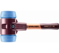 Maillet HALDER SIMPLEX TPE souple avec boîtier en fonte malléable et manche en bois - D=80 mm - Manche extra-court - 3001.082