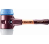 Maillet HALDER SIMPLEX TPE souple/ superplastique avec boîtier en fonte malléable et manche en bois de haute qualité - D=80 mm - Manche extra-court - 3017.082