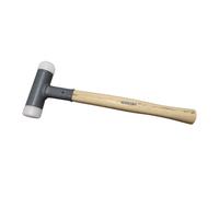 MAILLET SANS REBOND Ø30 MM 1 EMBOUT NYLON PLAT 1 ARRONDI MANCHE HICKORY - JOUANEL INDUSTRIE - MARAR30R