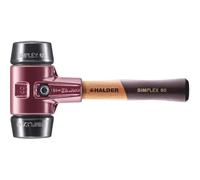 Maillet SIMPLEX, Caoutchouc chargé ; avec boîtier en fonte malléable et manche en bois extra court de qualité | D=60 mm/Modèle de manche=extra court | 3002.062