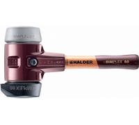 Maillet HALDER SIMPLEX Caoutchouc chargé, avec pied intégré / TPE moyen, avec boîtier en fonte malléable et manche en bois de haute qualité - D=80 mm - Manche extra-court - 3023.282 G