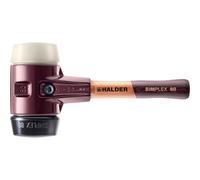 Maillet HALDER SIMPLEX Caoutchouc chargé / nylon avec boîtier en fonte malléable et manche en bois - D=80 mm - Manche extra-court - 3028.082 G