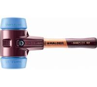 Maillet HALDER SIMPLEX TPE souple avec boîtier en fonte malléable et manche en bois - D=80 mm - Manche extra-court - 3001.082