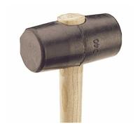 Maillet tonneau caoutchouc avec manche en frêne - oeil 31 x 37 mm MOB