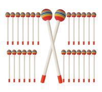 Maillets de baguettes de sucette arc-en- - Composant de percussion de tambour à main, taille 7,87 x 1,18 x 1,18 pouces avec construction à tête ronde souple, synonyme de frappe, accessoire | pour