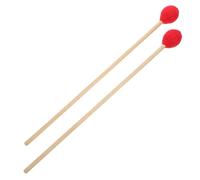 Maillets de Marimba en Laine Rouge, Manche Bois, Paire pour Percussion | Tête Enveloppée de Laine, Équilibre Agréable, Prise Confortable pour Longues Séances, Orchestre Scolaire, Concerts