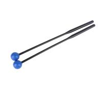 Maillets de tambour, 2 PCS Percussion de maillet de xylophone en caoutchouc avec manche en bois pour bloc de carillon énergétique et cloches de Xylophone Glockenspiel (Bâton Noir Tête Bleue)