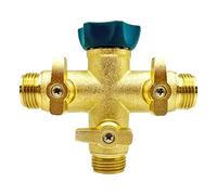 Maillon de chemise trilatéral en bronze avec régulateurs de contrôle individuels pour tuyau d'arrosage 3/4 avec joints en caoutchouc et ruban imperméable