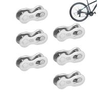 Maillon maître de chaîne de vélo en acier - Maillons de connecteur de vélo galvanisés, 6 pièces de jonction de chaîne de vélo robustes, ensemble de maillons rapides universels | Connecteur manquant