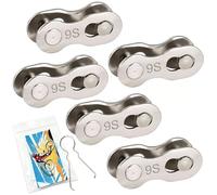 Maillon Rapid de Chaîne 9 Vitesses - 5 Paires (10 Pièces) de Maillons + Pince à Maillon - Compatible avec Shimano/SRAM/KMC - Pour Vélo de Route & VTT