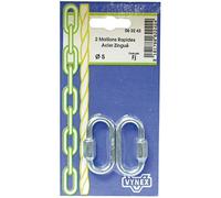 Maillon rapide - VYNEX - Lot de 2 - Acier zingué - Diamètre 4 mm - Résistant et pratique