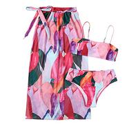 Maillot 1 Piece Femme Maillot Transbronzant Femme Summer Concise de Bain Double Pièce Sexy Bikini de Bain Féminin Swimwears Tankinis Tankini Grande Taille Maillots (Pink,XL)