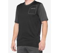 Maillot manches courtes 100 ridecamp noir gris charcoal