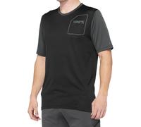 Maillot manches courtes 100 ridecamp noir gris charcoal