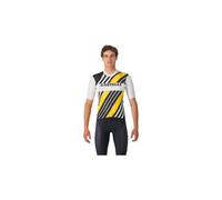 Maillot a manches courtes castelli heritage homme noir blanc jaune