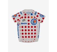 Santini Tour De France Overall Leader Jr Short Sleeve Jersey Blanc 12-24 Months Enfants White / Red Dots
