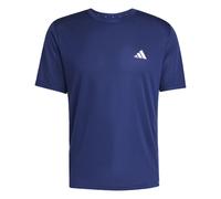 Adidas T-shirt Workout Essentials Base 3 bandes manches courtes bleu foncé et blanc - XL
