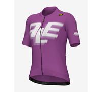 Maillot Alé PR-E Sauvage manches courtes lilas logo blanc femme - M