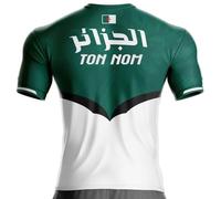 Maillot Algérie Football AG-46 Drapeau algérien, Motif Palestine (FR/ES, Alpha/Lettres, L, Taille Normale, Taille Normale, + Personnalisation)